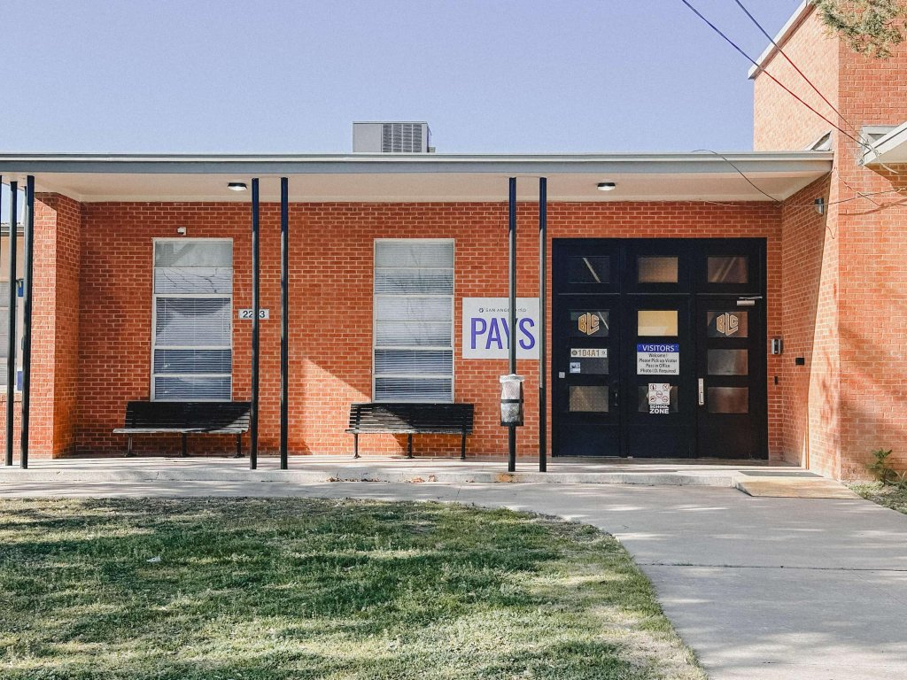  The front entrance of the Blackshear Learning Center in San Angelo