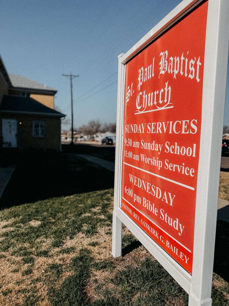 St. Paul Baptist Church, a historic Black church in San Angelo, where the basement once served as an unofficial classroom for Black students during segregation when they were denied access to formal education.