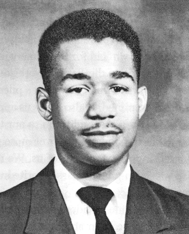 Vintage black-and-white photo of Ben Kelly, representing San Angelo College in 1953 as the first Black player to integrate a white college football team in Texas.