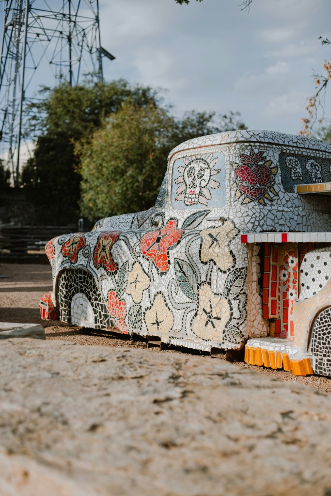 Mosaic public art piece located along the Concho River